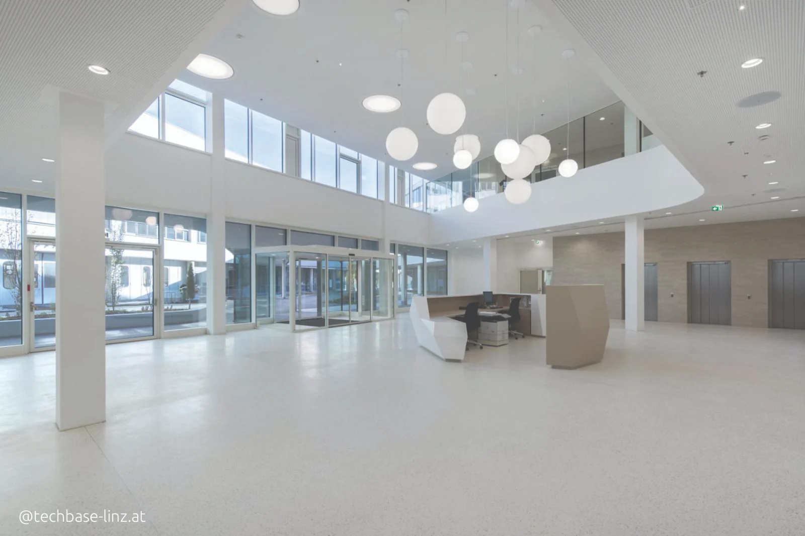 TECHBASE LINZ fire-rated glass partitions