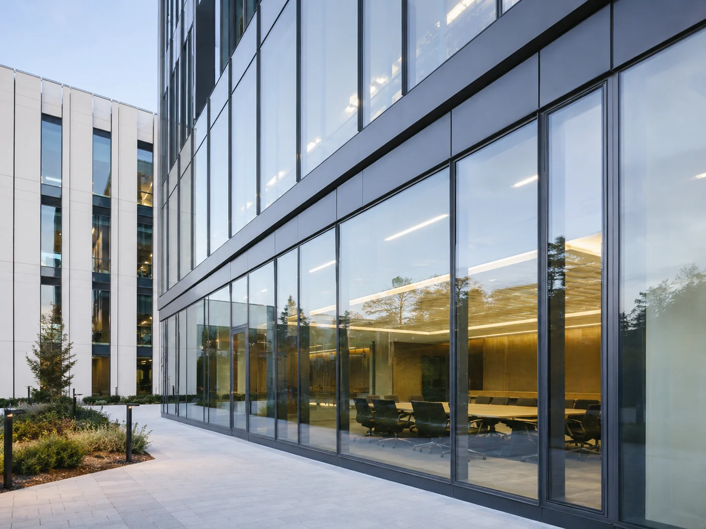 Fire-rated glass facades and windows