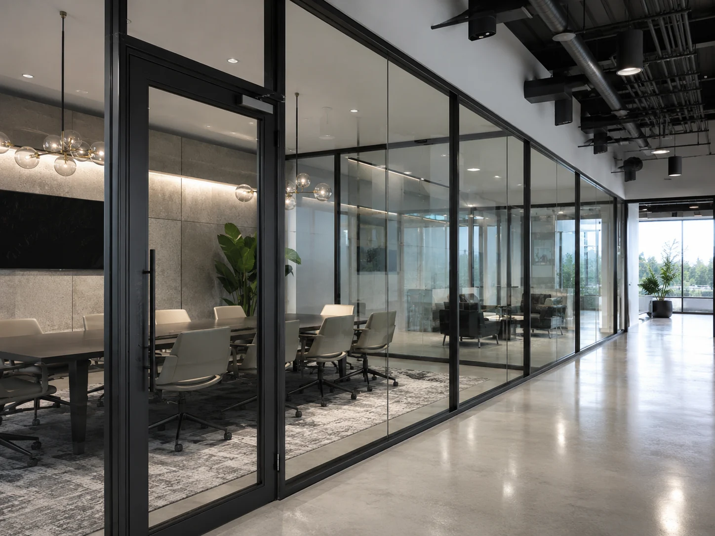 Fire-rated glass partitions and doors