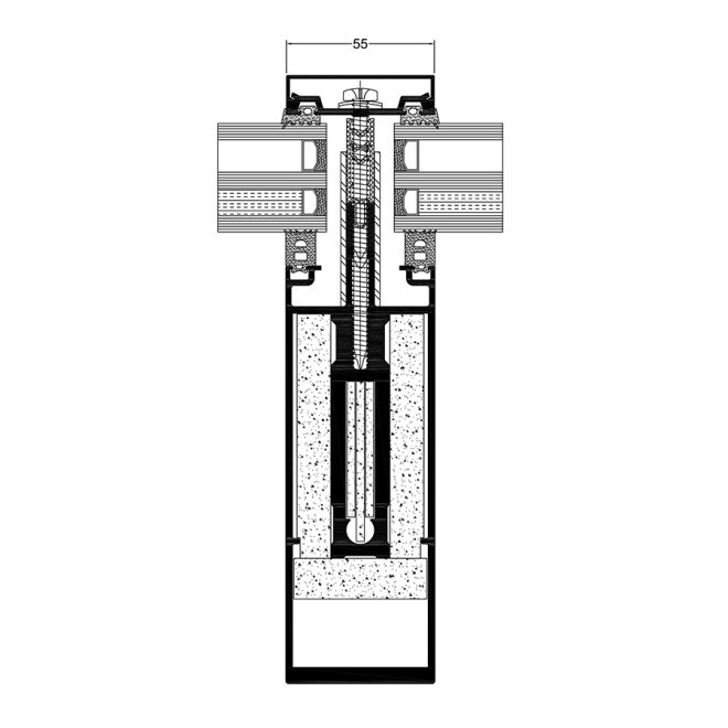 MC Fire Roof mullion cross section